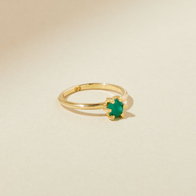 May Birthstone Ring with Green Onyx