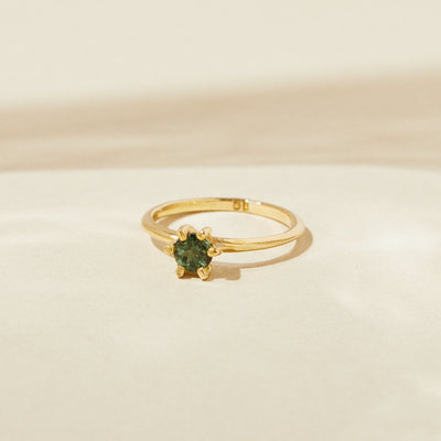 October Birthstone Ring with Green Tourmaline